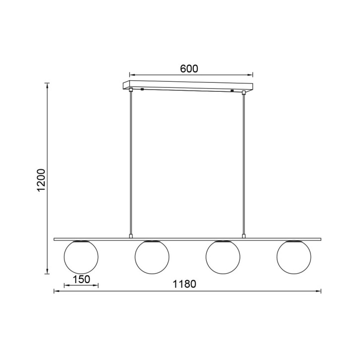 Braytron Κρεμαστή ράγα 4 x G9 μαύρη