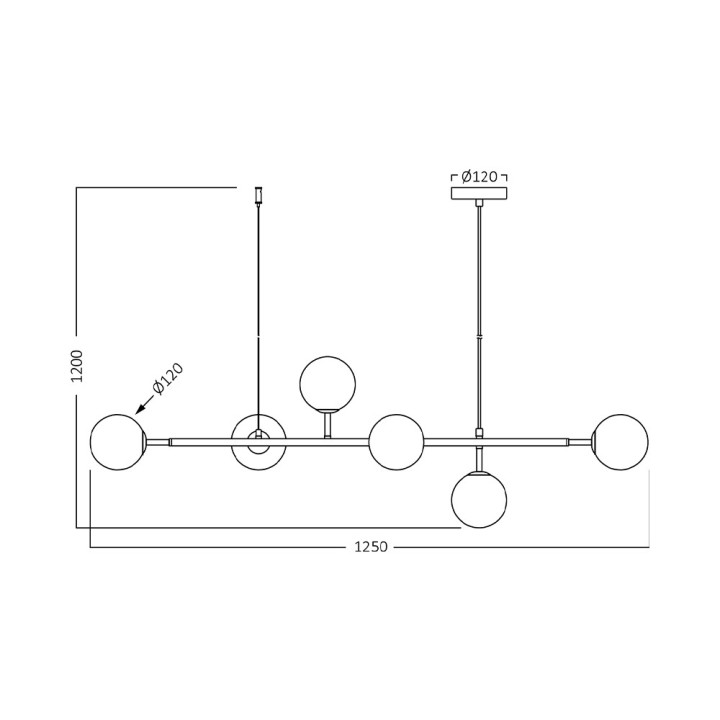 Braytron Κρεμαστή ράγα 6 x G9 μαύρη