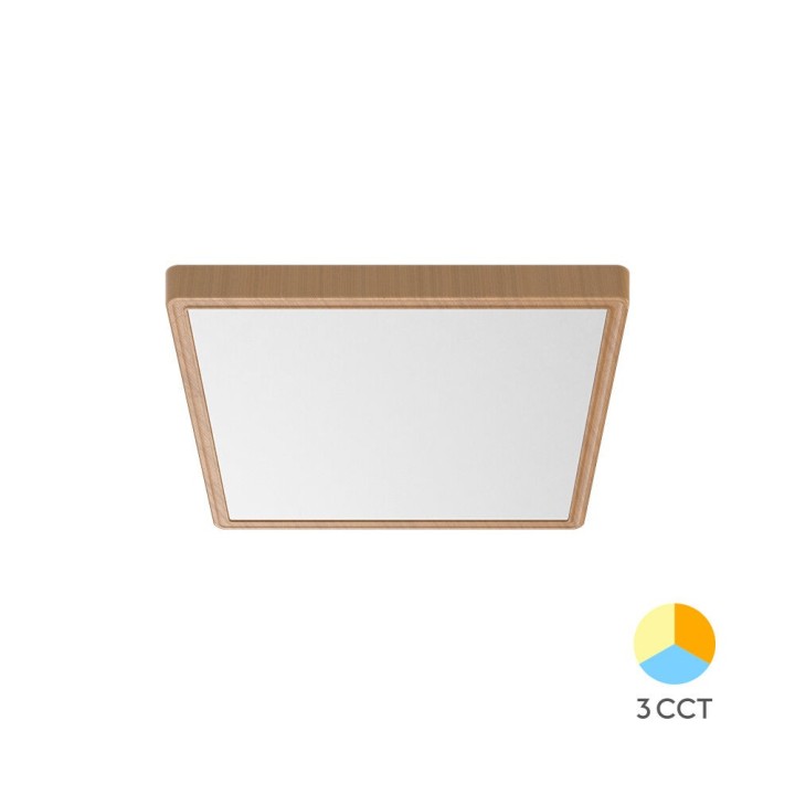 Braytron Πλαφονιέρα "Jade" slim 20W CCT Ξύλο 23x23