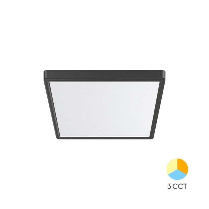 Braytron Πλαφονιέρα "Jade" slim 20W CCT Μαύρο 23x23