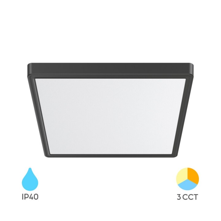 Braytron Πλαφονιέρα "Jade" slim 26W CCT Μαύρο 40x40