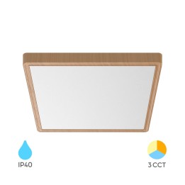 Braytron Πλαφονιέρα "Jade" slim 26W CCT Ξύλο 40x40