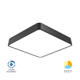 Braytron Πλαφονιέρα Blade 30w-36w-40w 3CCT, 40x40x6cm Μαύρη
