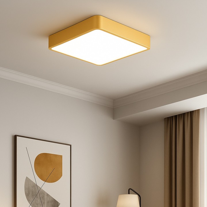 Braytron Πλαφονιέρα Blade 30w-36w-40w 3CCT, 40x40x6cm Χρυσή