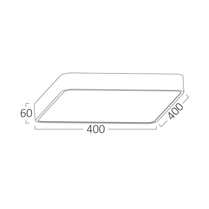 Braytron Πλαφονιέρα Blade 30w-36w-40w 3CCT, 40x40x6cm Χρυσή