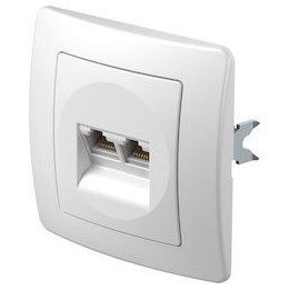 Διπλή Πρίζα Δικτύου RJ45 Λευκό TEM