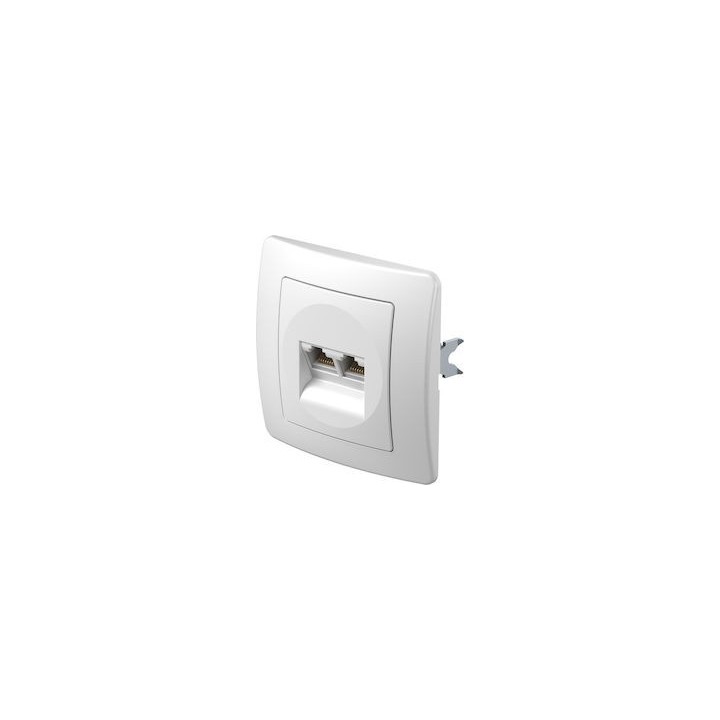 Διπλή Πρίζα Δικτύου RJ45 Λευκό TEM