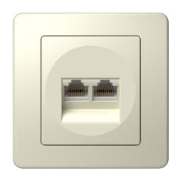 Διπλή Πρίζα Δικτύου RJ45 Μπεζ TEM