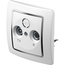Πρίζα SAT-TV Τερματική 3dB Λευκό/Ασημί TEM