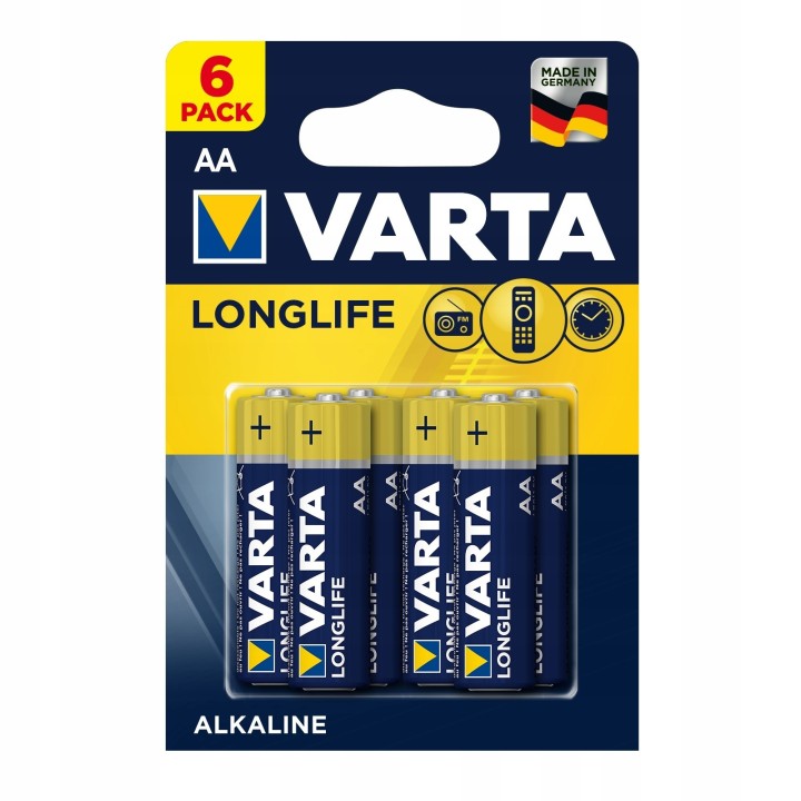 VARTA LONGLIFE ΑΛΚΑΛΙΚΕΣ ΜΠΑΤΑΡΙΕΣ AA (6 ΤΜΧ.)