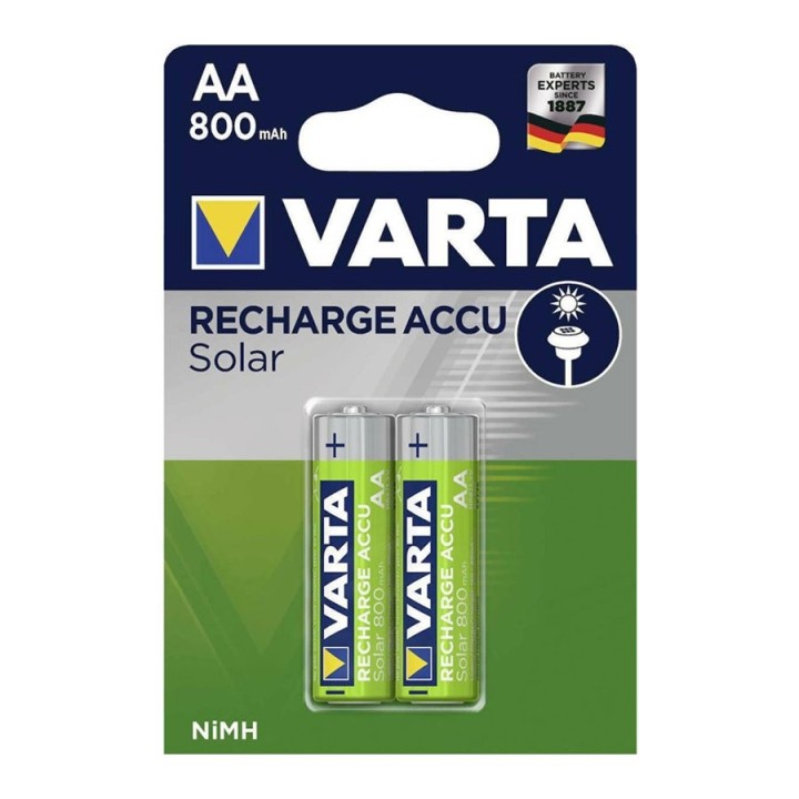 VARTA RECHARGE ACCU SOLAR ΕΠΑΝΑΦΟΡΤΙΖΟΜΕΝΗ ΜΠΑΤΑΡΙΑ AA NiMH (2 ΤΜΧ.)