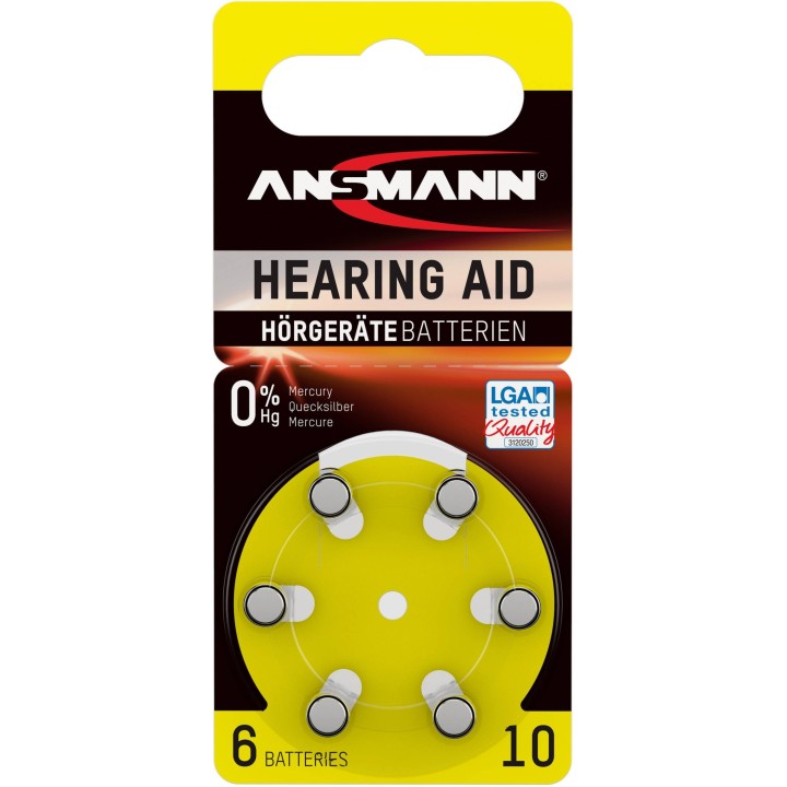 ANSMANN HEARING AID BATTERIES TYPE 10 / PR70 1.45V (6 ΤΜΧ.)
