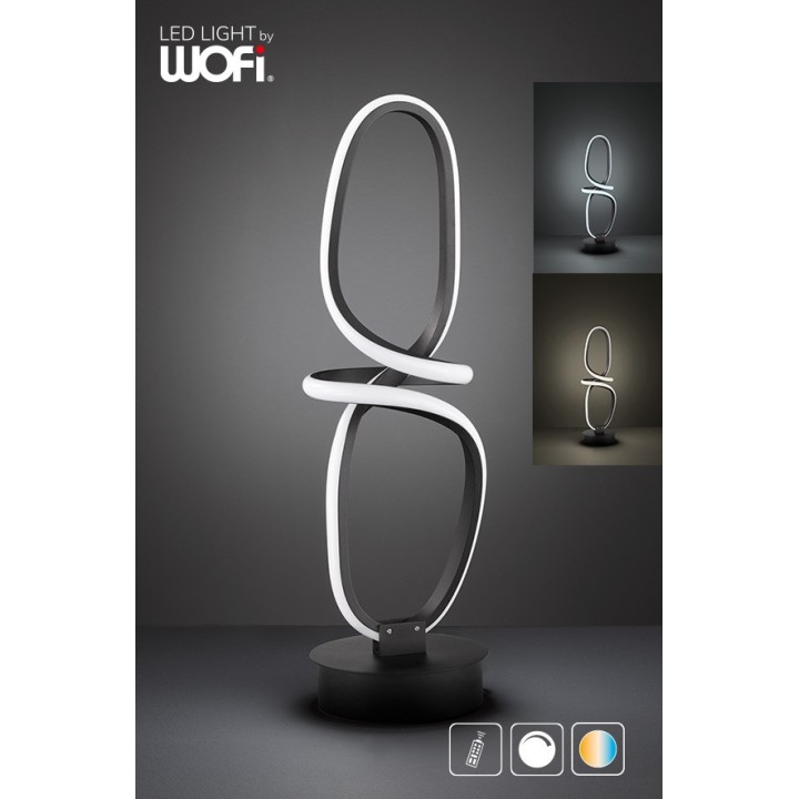 Wofi LED table lamp "Madison" Black 3cct with control