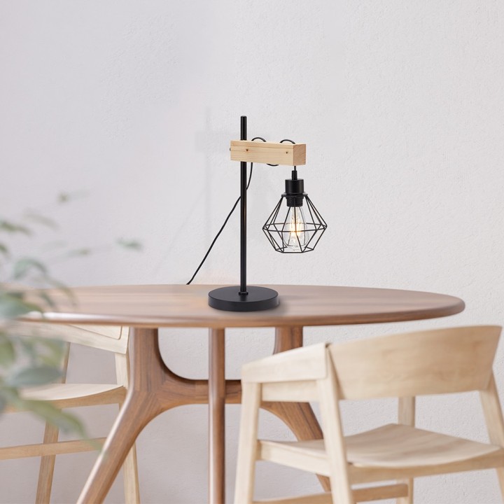 Braytron Table lamp 1 x E27 black/wood