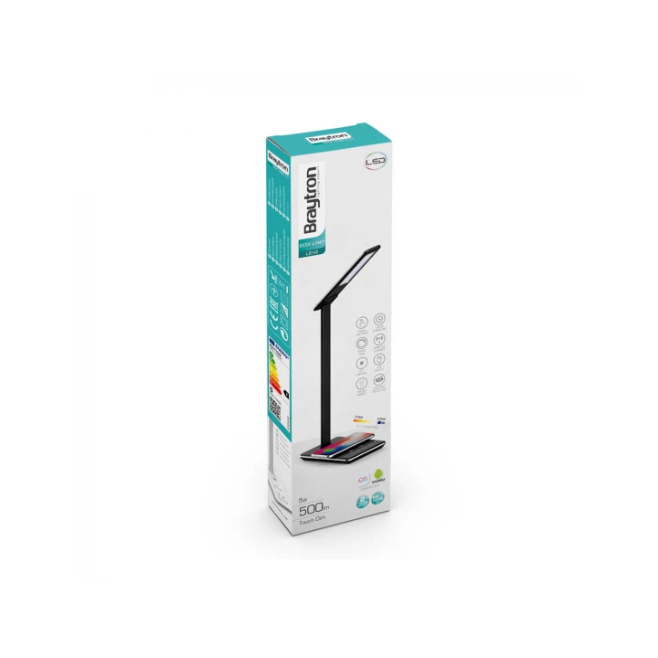Braytron Φωτιστικό γραφείου led 5w CCT & ασύρματη φόρτιση