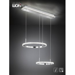 Wofi Κρεμαστό led "Harley" 34w 3350lm (χρώμιο με κρύσταλλα)