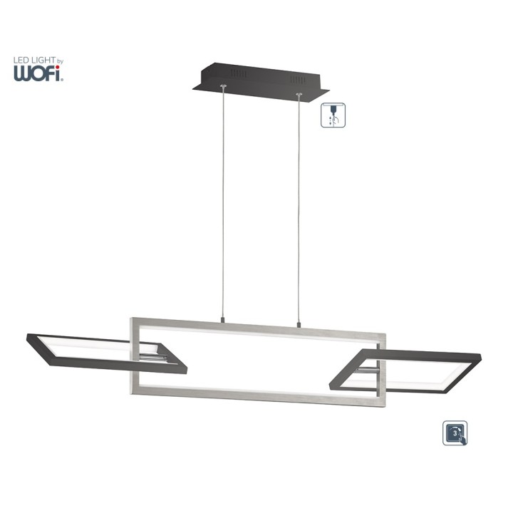 Wofi Κρεμαστό led "Muriel" 26w 2700lm