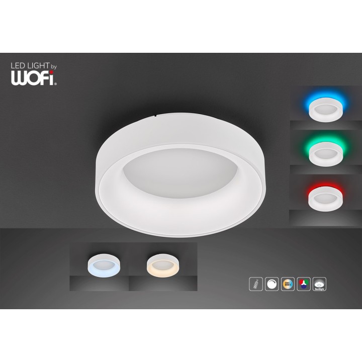 Wofi Πλαφονιέρα led "Cameron" 26w 2100lm Ø45cm Λευκή