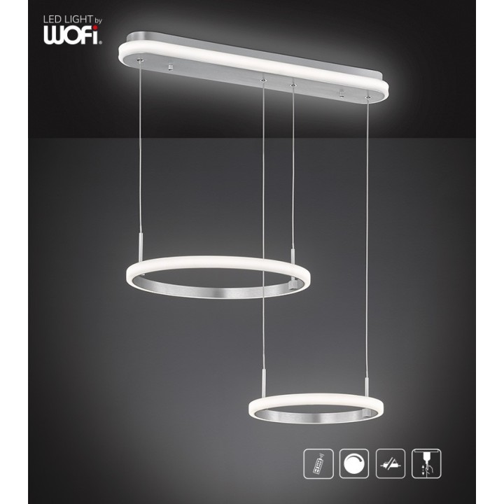 Wofi Κρεμαστό Led "Newa" 34w 2550lm Νίκελ ματ