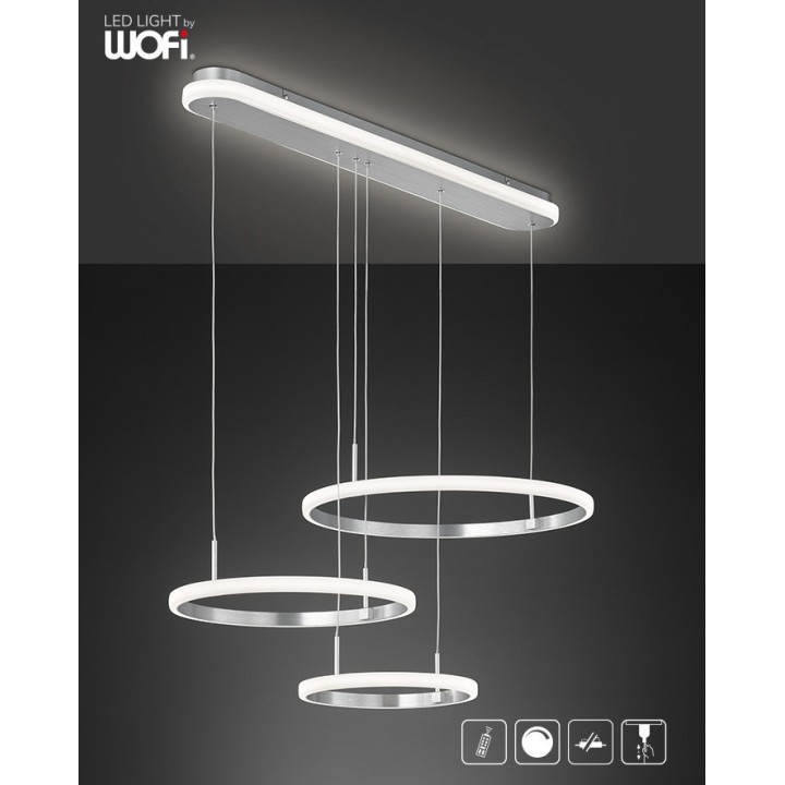 Wofi Κρεμαστό Led "Newa" 60w 4100lm Νίκελ ματ