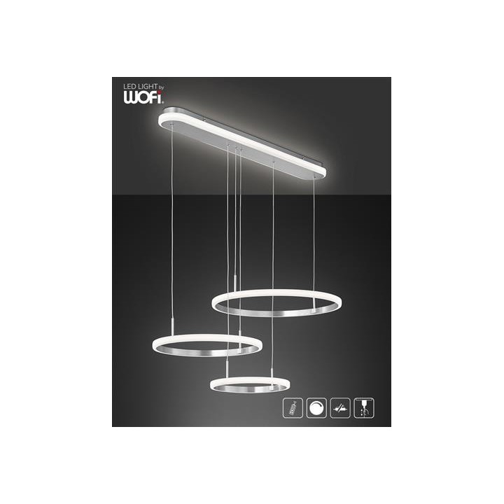 Wofi Κρεμαστό Led "Newa" 60w 4100lm Νίκελ ματ
