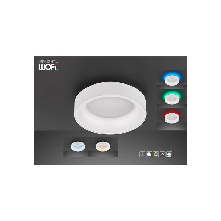 Wofi Πλαφονιέρα led "Cameron" 26w 2100lm Ø45cm Λευκή
