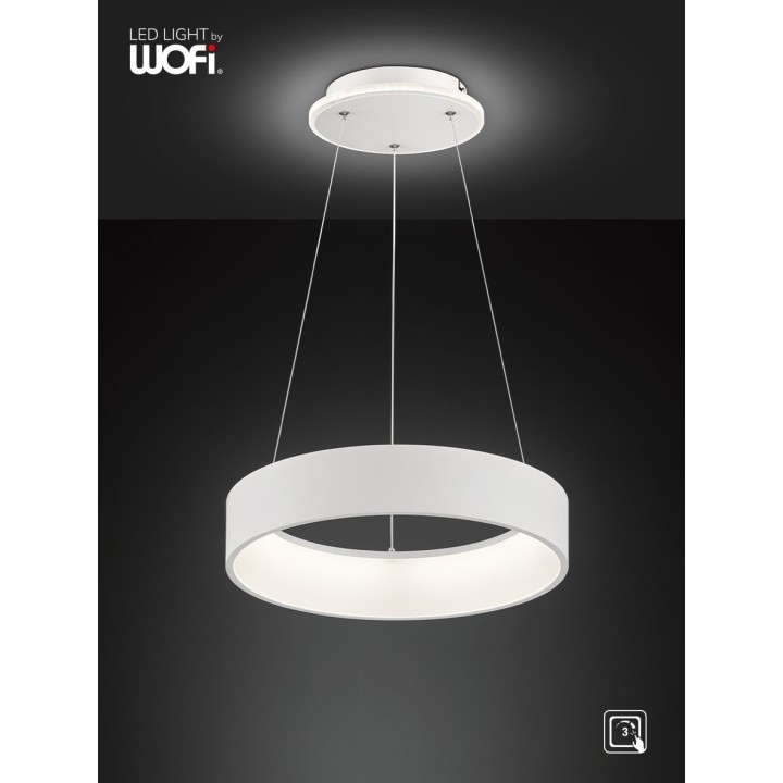 Wofi Κρεμαστό led "Shay" 31,5w 2500lm Ø45cm Λευκό