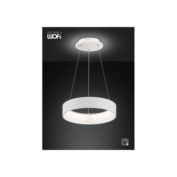 Wofi Κρεμαστό led "Shay" 31,5w 2500lm Ø45cm Λευκό