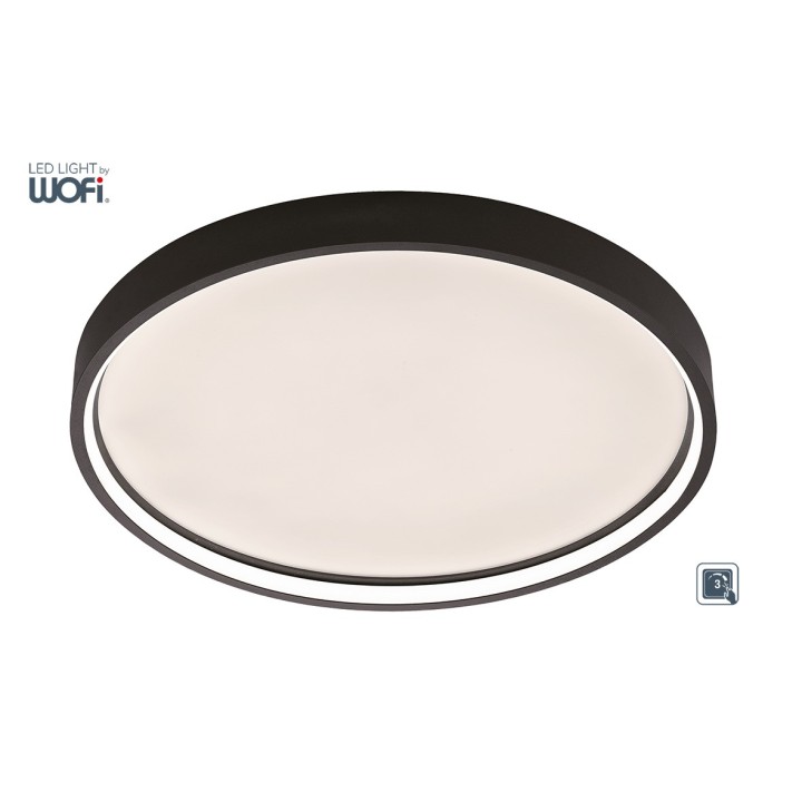 Wofi Πλαφονιέρα led "Dubai" Ø45 27,5w 2400lm Μαύρη
