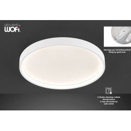Wofi Πλαφονιέρα led "Dubai" Ø45 27,5w 2400lm Λευκή