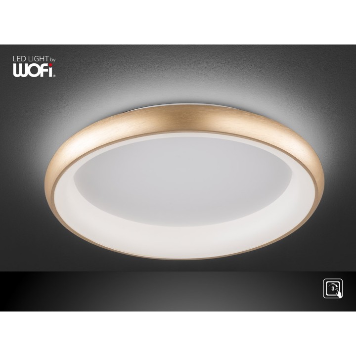 Wofi Πλαφονιέρα led "Poona" Ø60 38w 3200lm χρυσό ματ
