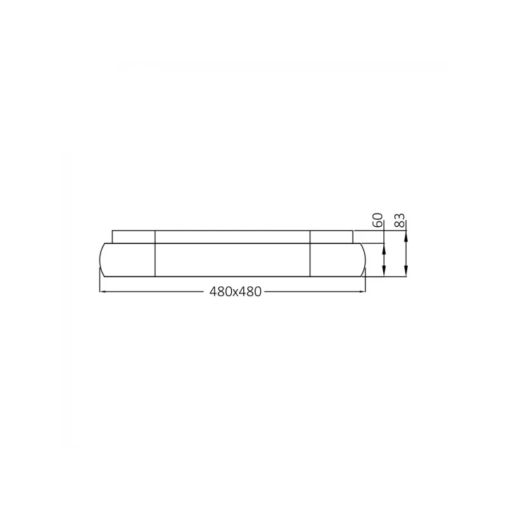 Braytron Πλαφονιέρα Bella 36W, CCT, 4260 lm, 48x48x8,3cm