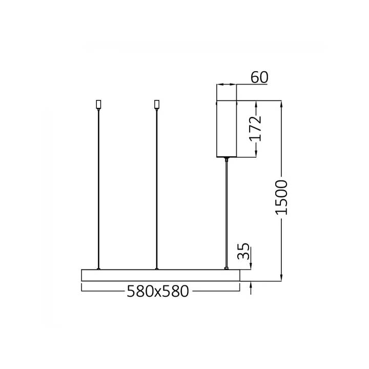 Braytron Κρεμαστό Led 46W Bella, CCT, 5200 lm, 58x58cm
