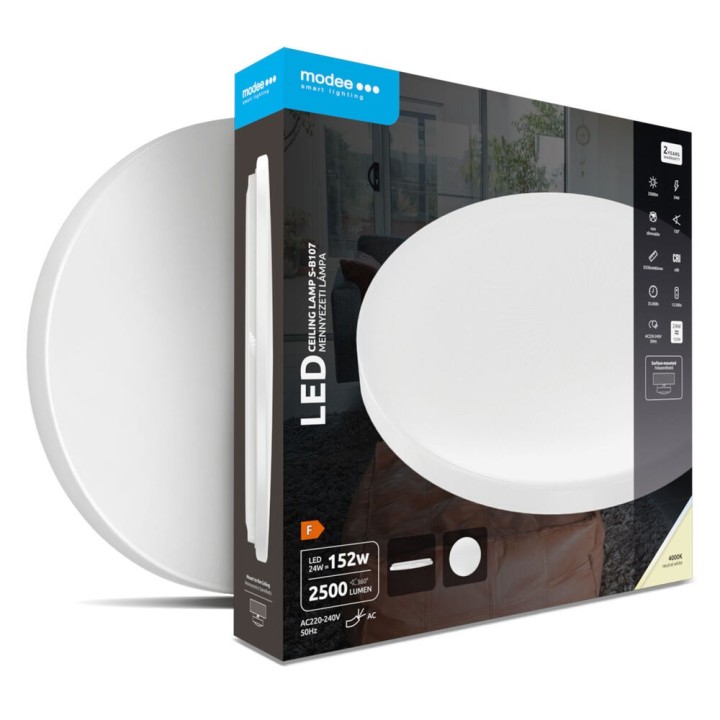 MOODE smart lighting Πλαφονιέρα led 24w 2500lm 4000k Ø33