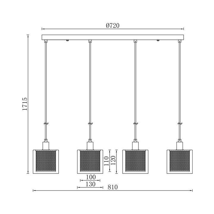 Braytron Κρεμαστή ράγα 4 x Ε14