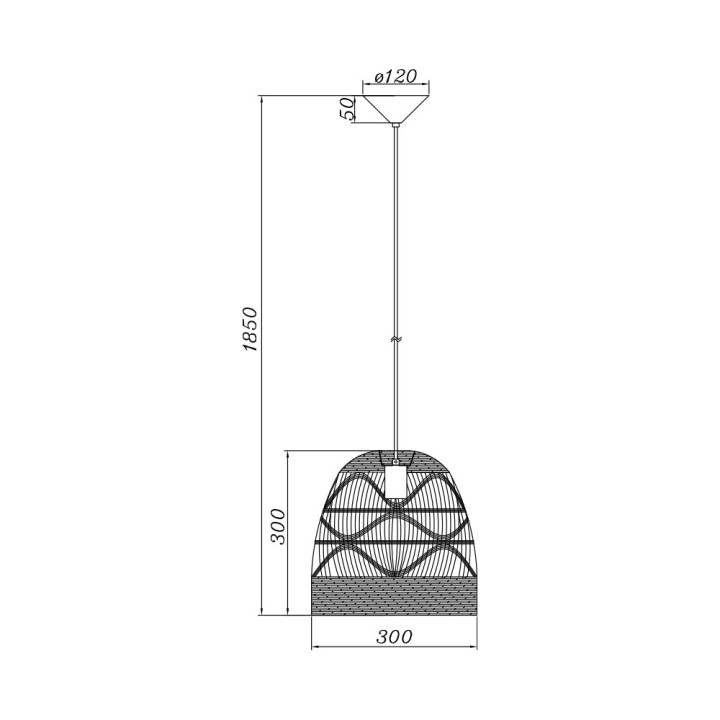 Braytron Κρεμαστό μονόφωτο RATAN 1 x Ε27 Ø30